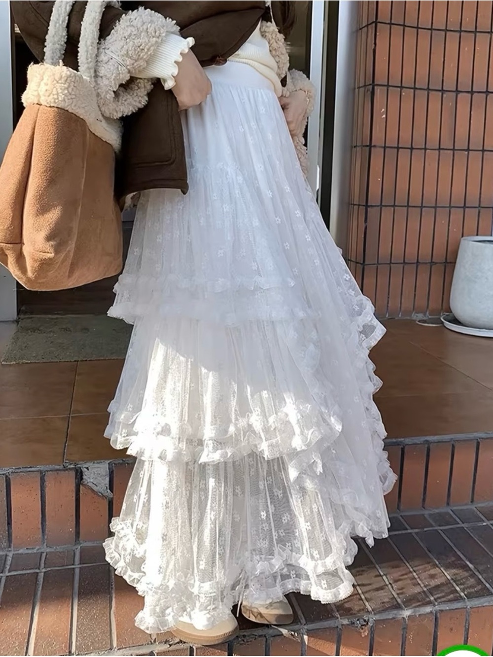 Beautiful White Tiered Lace Maxi Skirt - Elegant Layered skirt. New without tags